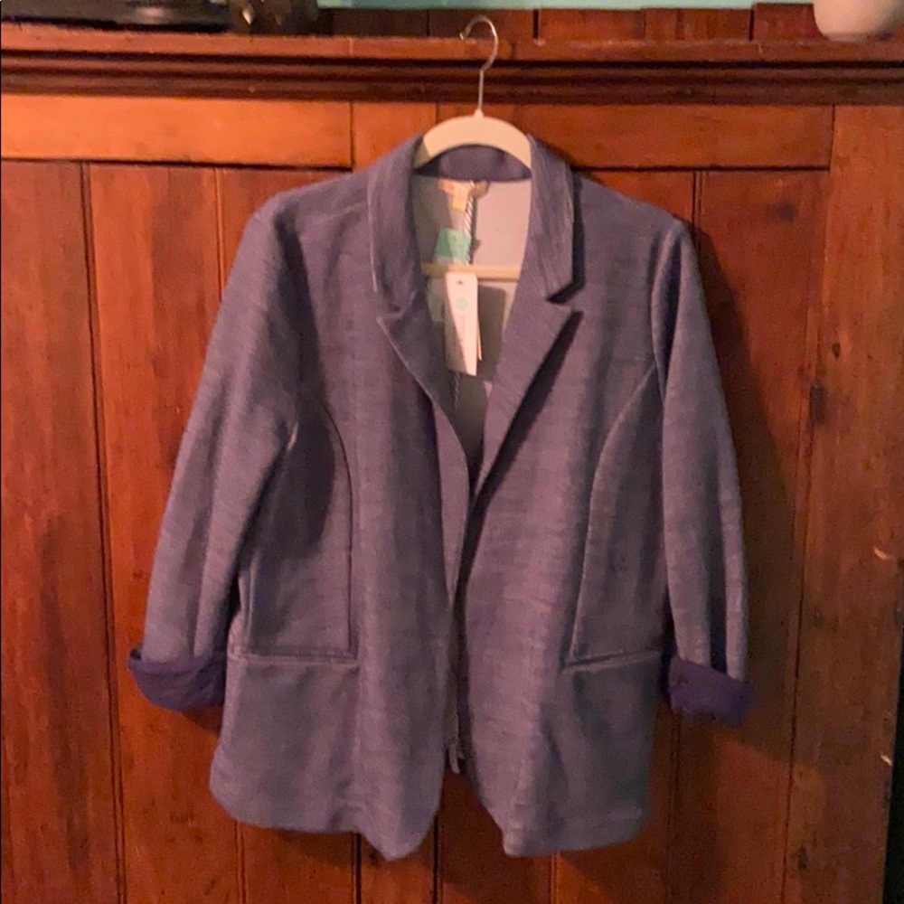 Blue Knit Blazer
